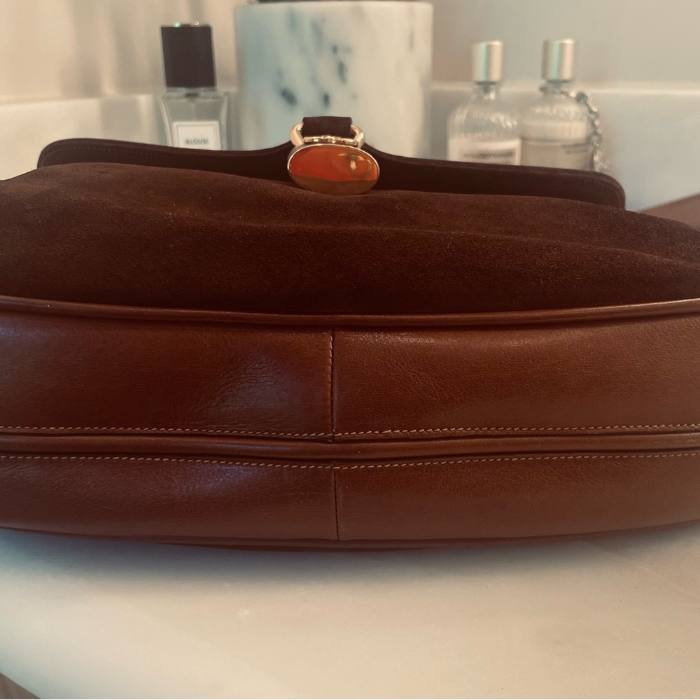 ❌SOLD❌ Authentic Gucci Bolso de hombro Brown Suede and Bamboo Vintage Bag - Picture 8 of 14